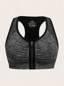 Velisys Velisys Plus Size Women's Zipper Front Everyday Fitness Sports Bra - Multicolor - View 9