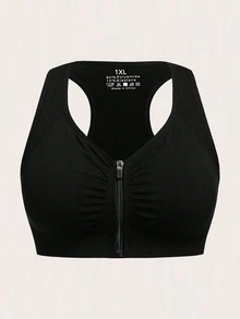 Velisys Velisys Plus Size Women's Zipper Front Everyday Fitness Sports Bra - Multicolor - View 7