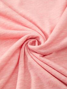 SHEIN Sports Women's Solid Color Minimalist Sporty Athleisure Long Sleeve Off-Shoulder Sports T-Shirt Workout Gym Dusty Pink Autumn - Dusty Pink - View 8