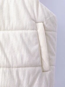 SHEIN 青少年女孩冬季休閒百搭無袖外套 - 米色 - 查看 6