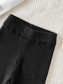 Autumn/Winter Young Girl Elastic Knitted Leggings, Stylish Wearable Base Layer - Multicolor - View 5