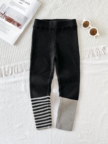 Autumn/Winter Young Girl Elastic Knitted Leggings, Stylish Wearable Base Layer - Multicolor - View 3