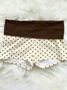 Sundraya Women's Casual Polka Dot Print Patchwork Shorts, Summer - Multicolor - View 5
