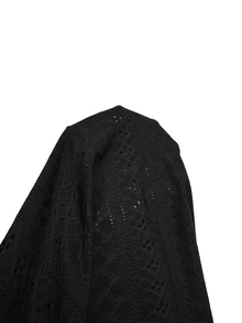 Rosumi Plus Size Women's Solid Color Short Sleeve Casual Textured Lightweight Coat, Country Concert Summer For Women Family Vacation Black - Black - View 9
