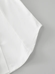 SHEIN 青少年女孩秋季上衣 休閒圖案印花長袖上衣 圓弧下擺 返校季 假期穿搭 - 白色 - 查看 8