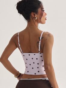 Dewbera Dewbera Women's Polka Dot Print Casual Fitness Sports Tank Top - Multicolor - View 3