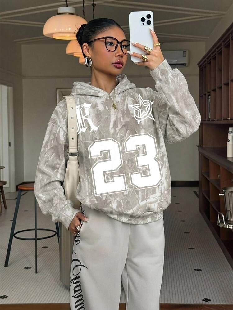 Muchica Women's Streetwear Digital Print Long Sleeve Sweatshirt - Multicolor - View 4
