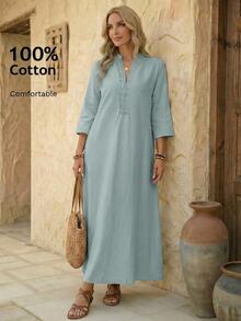 Women Midi Dresses - Green - View 3