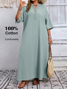 Women Midi Dresses - Green - View 6