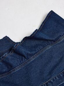 EMERY ROSE Casual High Waist Blue Daily Stretchy Comfortable Flattering Wear Versatile Denim Dress For Women - Medium Wash - View 7