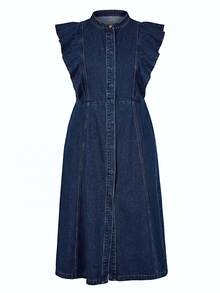 EMERY ROSE Casual High Waist Blue Daily Stretchy Comfortable Flattering Wear Versatile Denim Dress For Women - Medium Wash - View 5