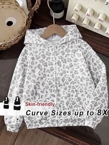 SHEIN CURVE+ بلوزة رياضية مقاس كبير مفتوحة من الأمام بسحاب من قماش مغسول بأكمام طويلة باللون الأسود كاجوال، 2026 22W - رمادي - مشاهدة 1