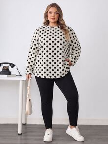 SHEIN CURVE+ Plus Size Co-Ords - Black and White - View 5
