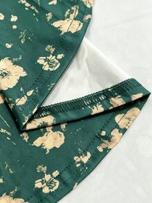 Glimmora Women's Plus Size Floral Print Long Dress - Green - View 6