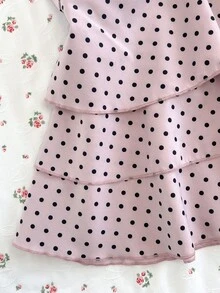 Sundraya Pink And Black Polka Dot Sweet Cute Y2k Camisole Top For Women Going Out Summer - Pink - View 7