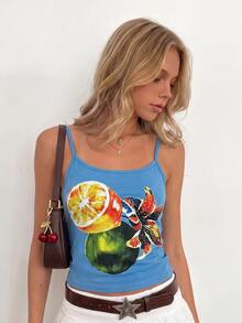 IslaSuriya Women's Vacation Floral & Lemon Print Casual Camisole - Multicolor - View 2