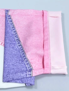 SHEIN 青少年女孩 2件/套 Y2K 風格甜酷黑色圓領短袖T恤（3D淺藍色亮片，秋冬穿搭，返校季） - 彩色 - 查看 6