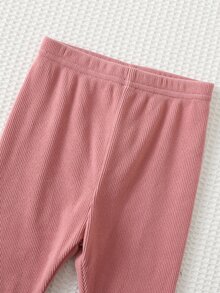 Cozy Pixies 女嬰櫻桃圖案抓絨內裡加厚圓領長袖半拉鍊套頭衛衣與彈性腰部內搭褲 2件套 秋冬款 - 粉色 - 查看 5