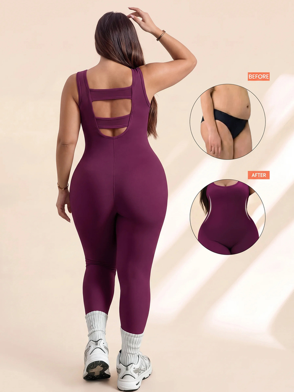 Rhythm Era Rhythm Era Women's Plus-Size Seamless One-Piece Yoga Pants,Pink,Summer,Athletic,Pilates Backless High-Waisted Lifting Buttocks Training Suit Gym