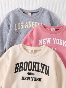Cozy Pixies Young Girl Young Girl Pattern Soft Crew Neck Long Sleeve Pullover Sweatshirt Elastic Waist Long Autumn Winter Pants 6pcs -Piece Set Versatile Comfortable - Pink - View 7
