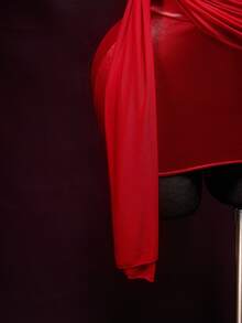 SHEIN ICON Women's Elegant Heart Rhinestone Embellished Satin Formal Red Summer 70s Party Sparkly Wedding Birthday Vacation Valentine's Day Date Night Dress - Red - View 7