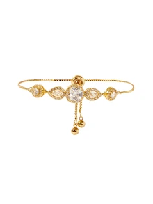 Opalesca 3pcs/Set Open Bangle Bracelets, Made Of 18K Gold Plated Copper With Zirconia, Beloved By Charming Girls - Gold - View 10