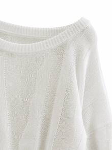 LUMIGAL Sweater Rajut Gaya Korea Modern Minimalis Longgar Bahu Terbuka Desain Baru Musim Gugur/Dingin, Chic, Serbaguna, dan Awet Muda - Aprikot - View 3