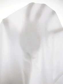 SHEIN Tall فستان طويل بلون موحد بياقة على شكل حرف V وأكمام منتفخة وطيات مطوية - أبيض - مشاهدة 10