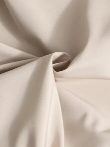 SHEIN Mantel Trench Aprikot Lengan Panjang Model Baru untuk Anak Perempuan dengan Hiasan Kancing, Detail Patch Bahu yang Menawan - Khaki - View 4