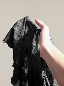 Sweetina Black Lace Sweetheart Tank Top With Wide Straps And Asymmetrical Ruched Hem - Black - View 13