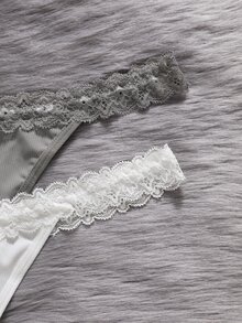 EmpressEnvy 5 قطع من سراويل داخلية رومانسية مزينة بالدانتيل والترقيع - متعدد الألوان - مشاهدة 5