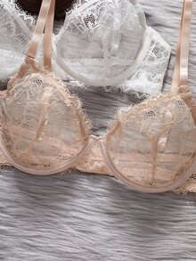 EmpressEnvy 6pcs Set Bra Wanita Berenda dengan Kawat Penyangga yang Nyaman - MultiWarna - View 3