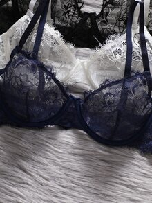 EmpressEnvy 6pcs/Set Women Lace Underwire Soft Cup Comfortable Bra Set - Multicolor - View 3