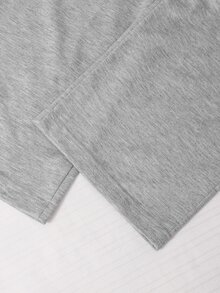 SHEIN Teen Girl Drawstring Waist Pleated Casual Versatile Daily Wear Wide Leg Long Pants - Grey - View 6