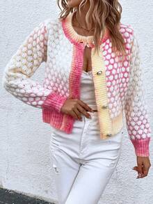 Pariaura Chaqueta De Punto De Mezcla De Tela De Moda Para Todos Los Días (color De Hilo Aleatorio) - Multicolor - Ver 3