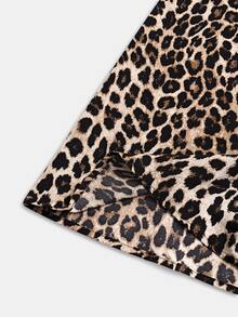 Omancia Gaun Wanita Motif Leopard Terbaru Musim Gugur/Dingin - Khaki - View 7