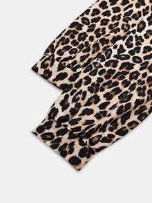 Omancia Gaun Wanita Motif Leopard Terbaru Musim Gugur/Dingin - Khaki - View 6
