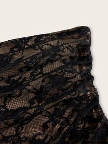 SHEIN ICON Women's Y2k Spring Summer Outfits Club Party Asymmetrical Lace Patchwork Camisole Sexy Dress - Black - View 7