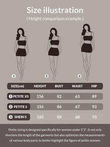 SHEIN PETITE Solid Casual Scoop Neck Crop Spring Women Top ,Petite Women - Black - View 5