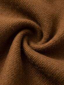 Yalmera Women's Fur Collar Long Sleeve Single-Breasted Elegant Regular Fit Jacket - Brown - View 4