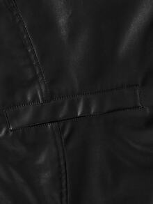 AXEPEAK Men's Non-Stretch PU Leather Button Vest Jacket - Black - View 4
