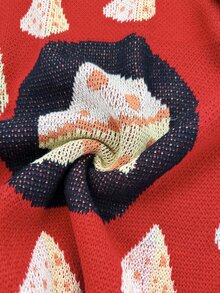 Sunspun Sweater Rajut Wanita Ukuran Plus Motif Keju Jacquard Warna Blok Vintage Lucu dengan Leher Bulat yang Mengencangkan Pinggang, Cocok untuk Musim Semi/Panas/Gugur, Kasual Retro Serbaguna/Cocok untuk Kencan/Liburan, Desain Rajutan Motif Keju untuk Lapisan Dalam/Luar - Merah - View 7
