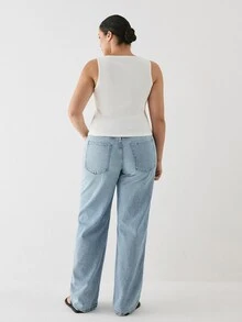 YARNWELL 性感女款無袖U領修身背心，側乳遮蓋設計，春夏新款，可作外穿或內搭基礎上衣 - 白色 - 查看 2