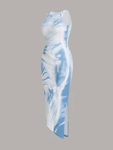 SHEIN ICON 身體熱度圖印花坦克長裙 - 彩色 - 查看 6