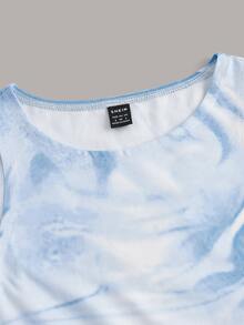 SHEIN ICON 身體熱度圖印花坦克長裙 - 彩色 - 查看 4