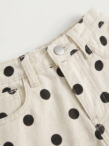 SHEIN Celana Jeans Denim Kargo Motif Polkadot untuk Bayi Laki-laki - MultiWarna - View 4