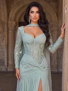 Glamrae فساتين رسمية وسهرة للنساء - العشب الأخضر - مشاهدة 1