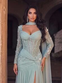 Glamrae فساتين رسمية وسهرة للنساء - العشب الأخضر - مشاهدة 6