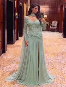 Glamrae فساتين رسمية وسهرة للنساء - العشب الأخضر - مشاهدة 5
