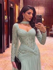 Glamrae فساتين رسمية وسهرة للنساء - العشب الأخضر - مشاهدة 4